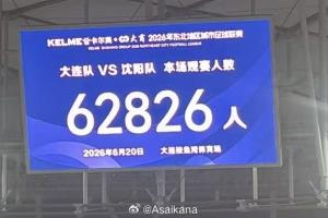 东北超大连vs沈阳观赛人数62826人，打破业余联赛苏超62329人纪录